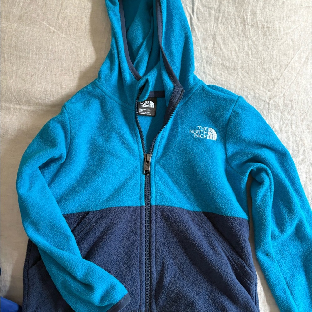 The North Face Kids Two-Tone Blue Fleece Hoodie